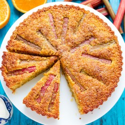 Rhubarb Amaretti Cake