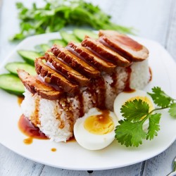 Thai red BBQ pork with rice